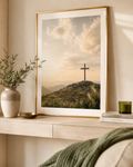 Kreuz auf dem Hügel – Christliche Wandkunst | Poster in Museumsqualität